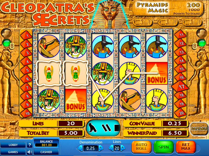 Machine a sous cleopatras secrets