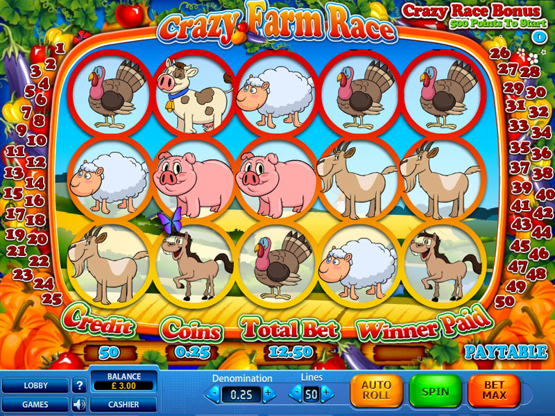 Machine a sous crazy farm race